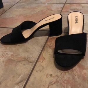 Black low heel mule